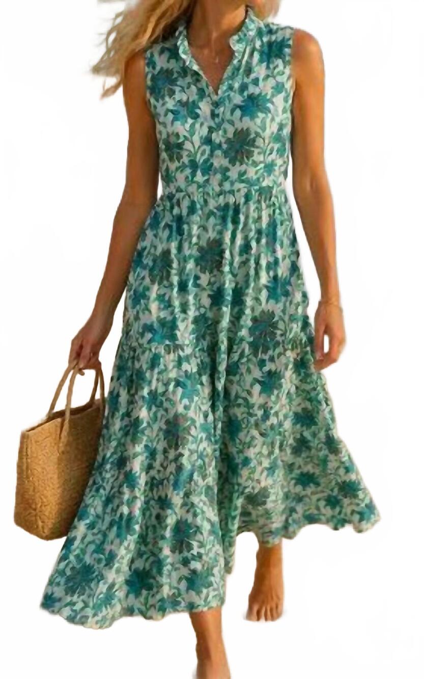 NEW MARKET CO ella maxi dress in turquoise bloom
